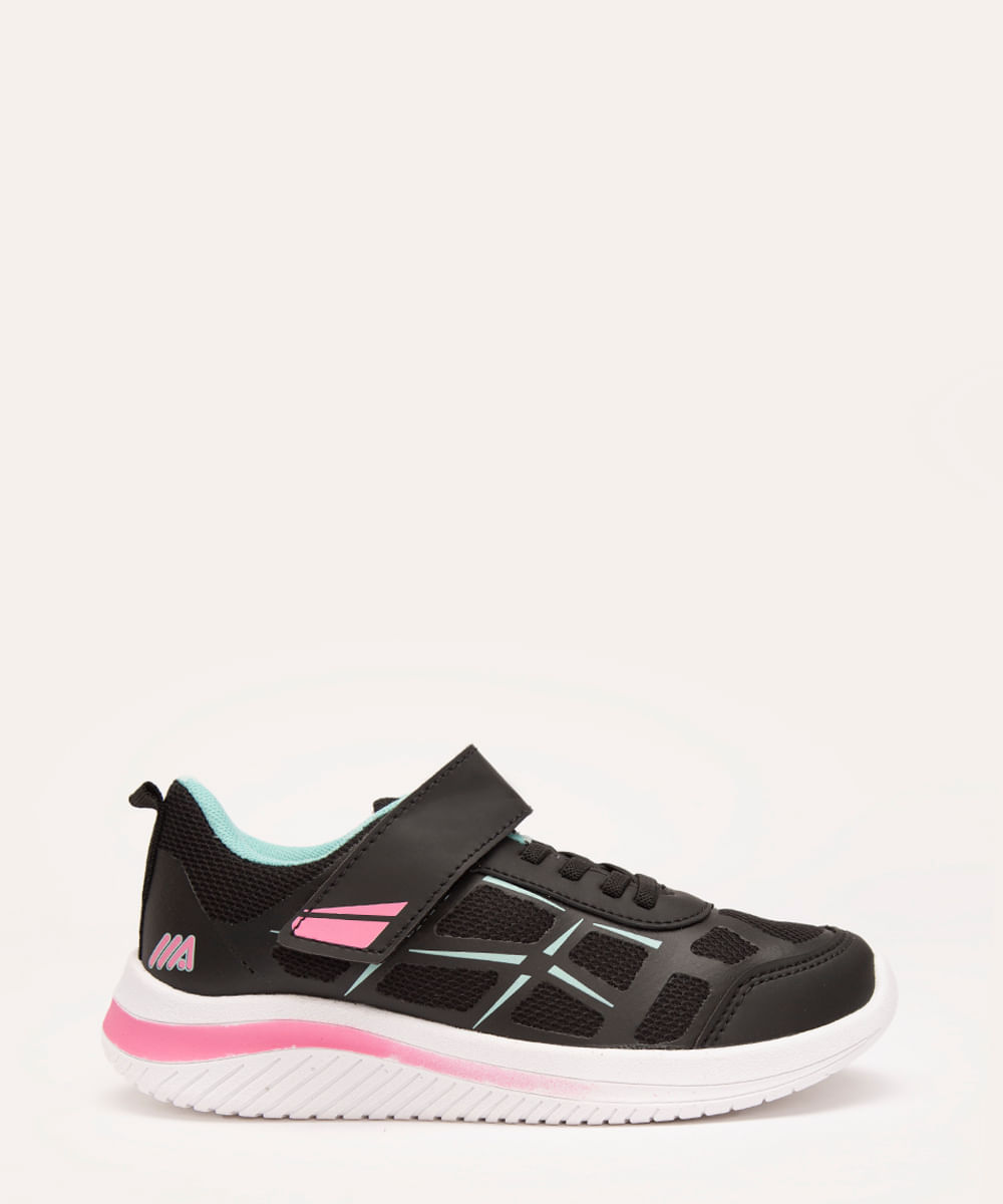 tênis infantil com velcro preto
