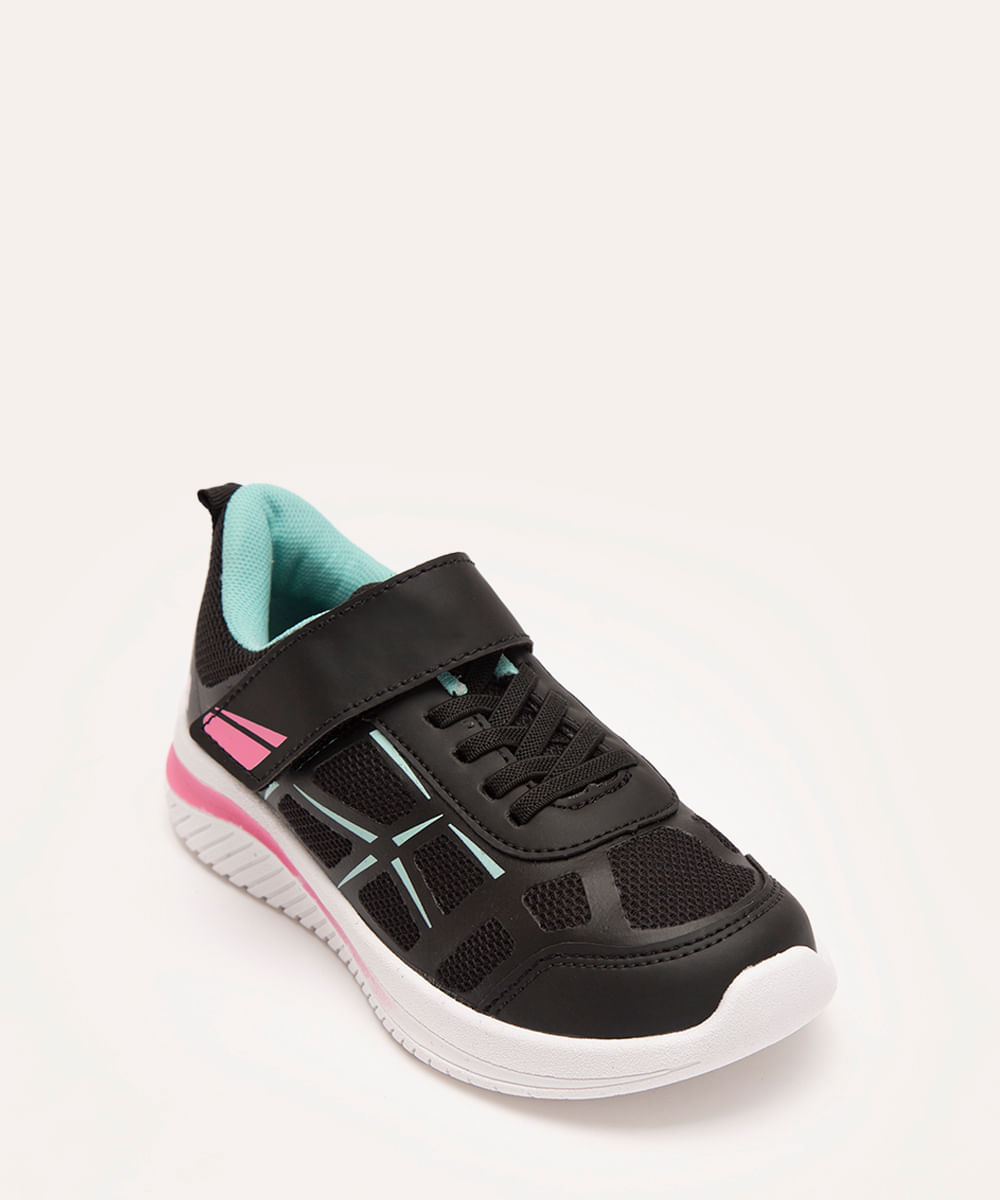 tênis infantil com velcro preto