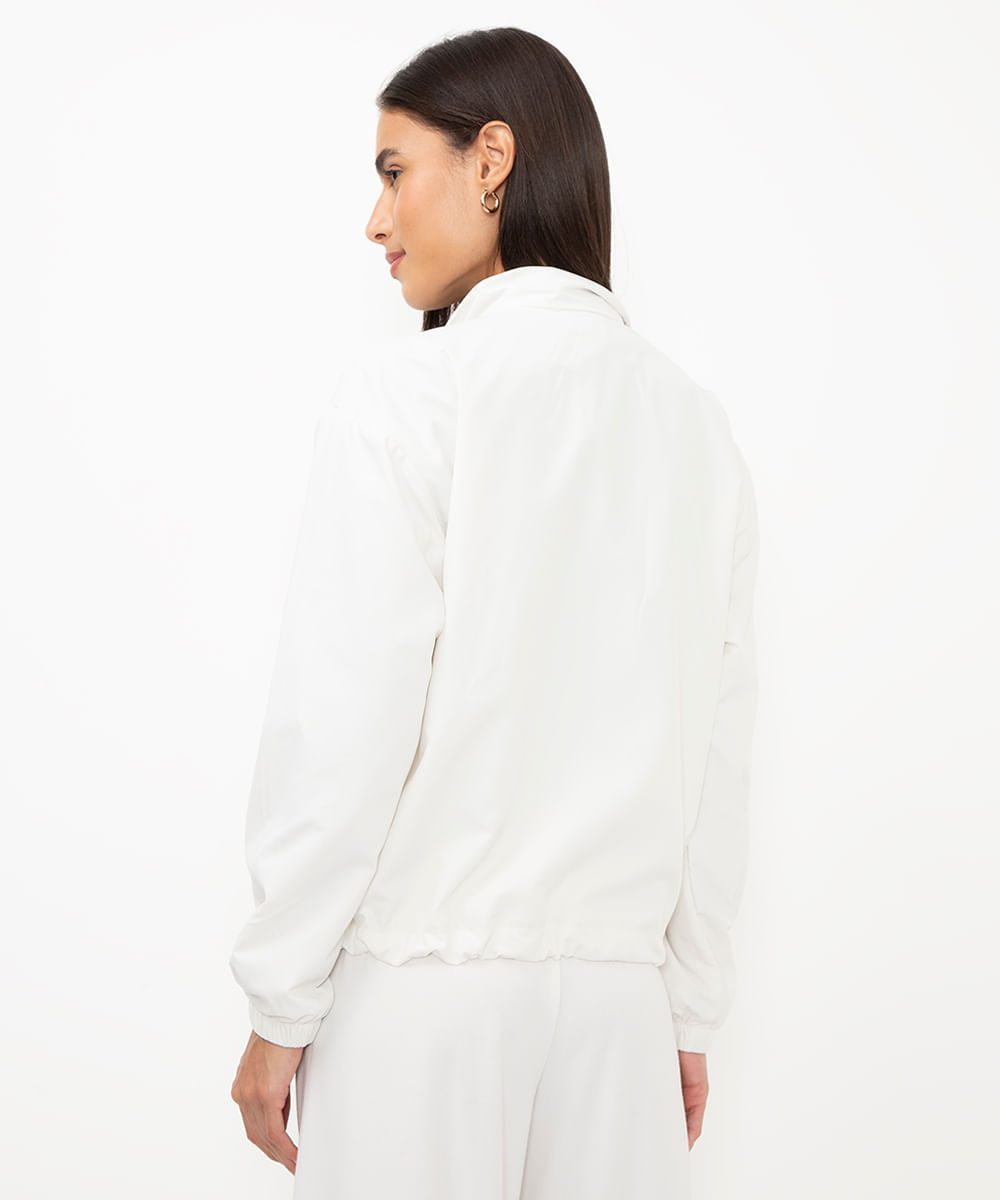 jaqueta corta vento básica - off white