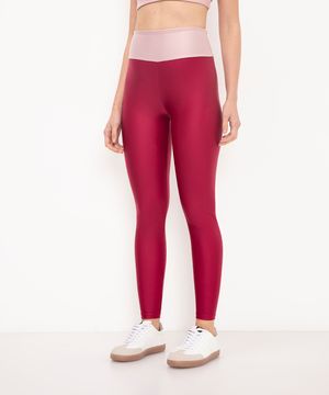 calça legging bicolor esportiva ace vinho