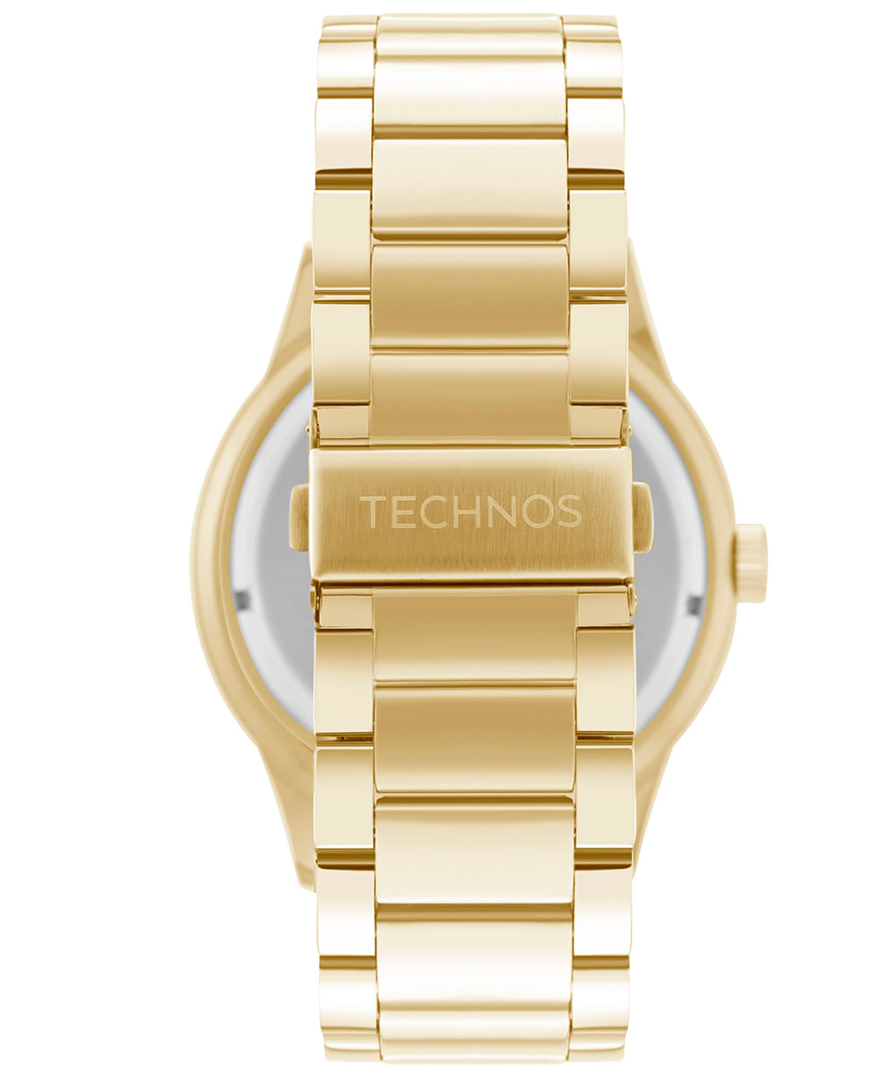 relógio technos analógico 2115mywk1a dourado