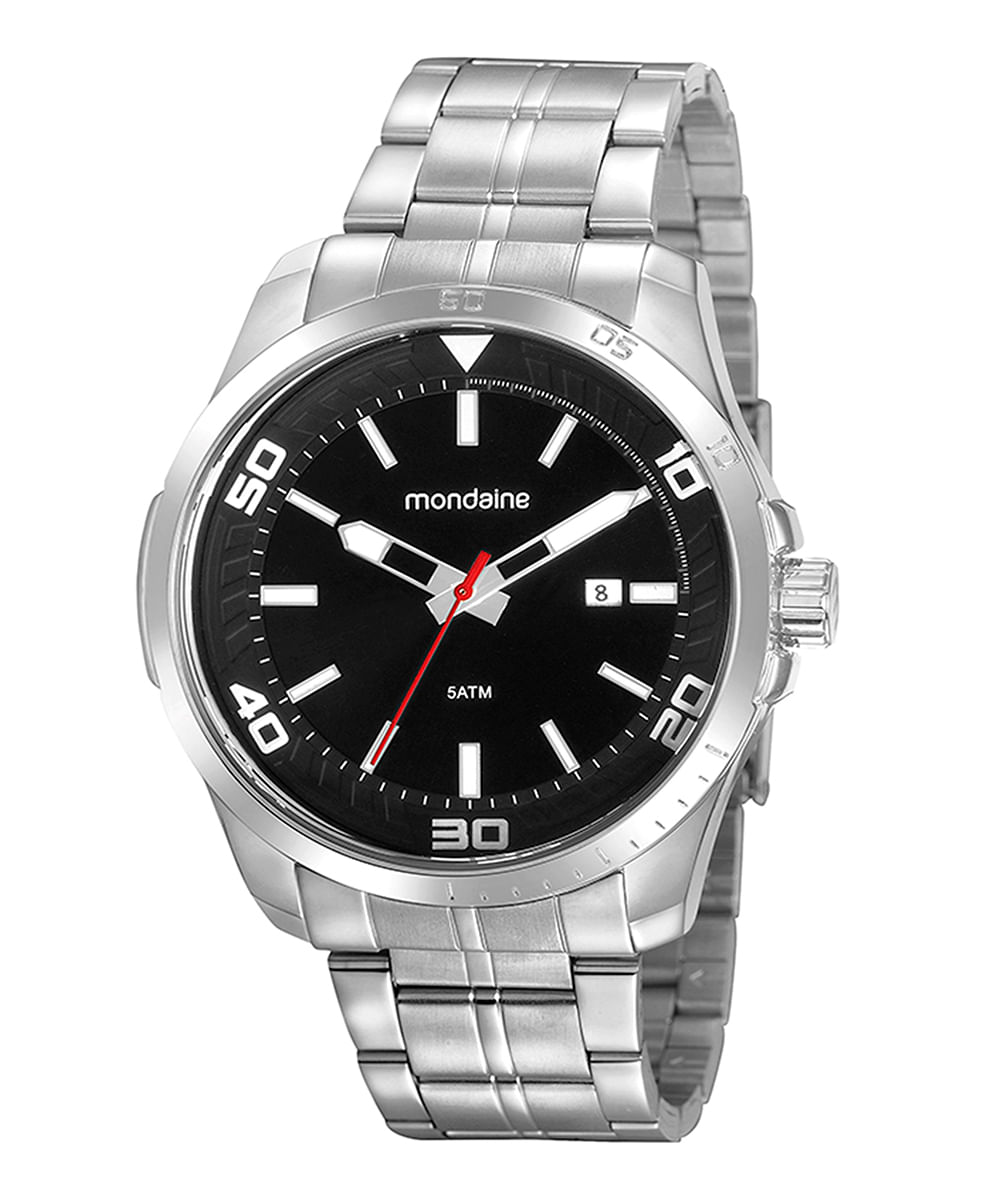 relógio mondaine analógico com calendário 32153g0mvne2kc prateado