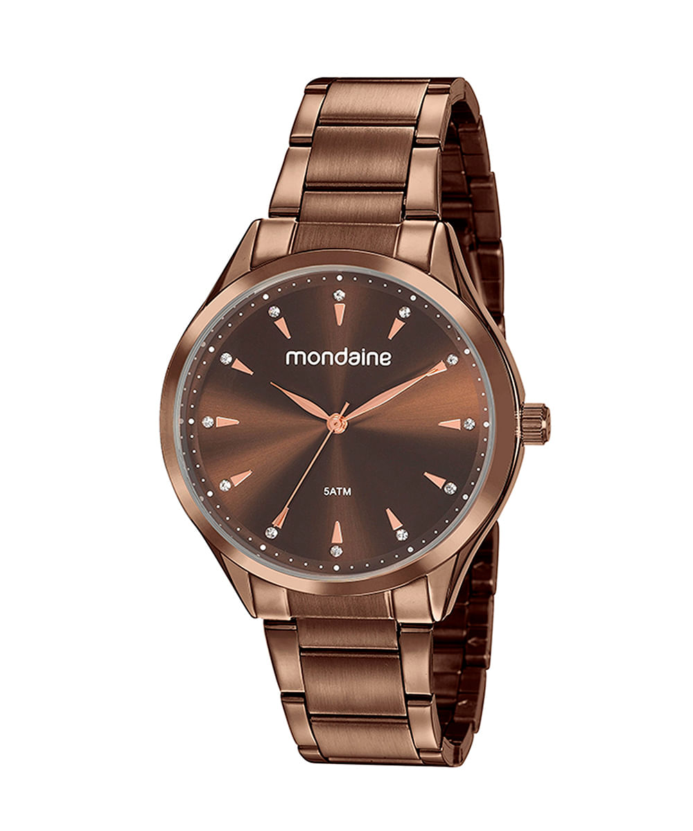 relógio mondaine analógico 53817lpmvme4kj marrom