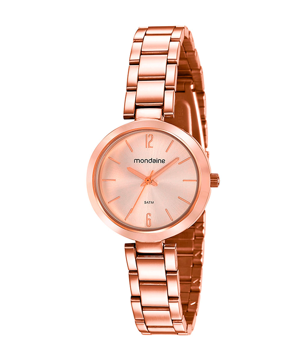 relógio mondaine analógico 53611lpmvre2kr rosê