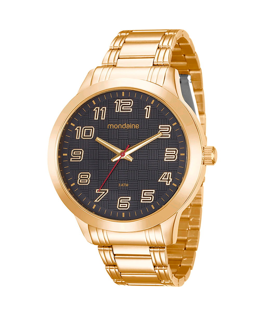 relógio mondaine analógico 99143gpmvde4kf dourado
