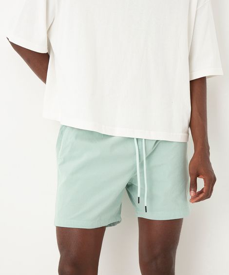 bermuda reta masculina de sarja com elástico verde