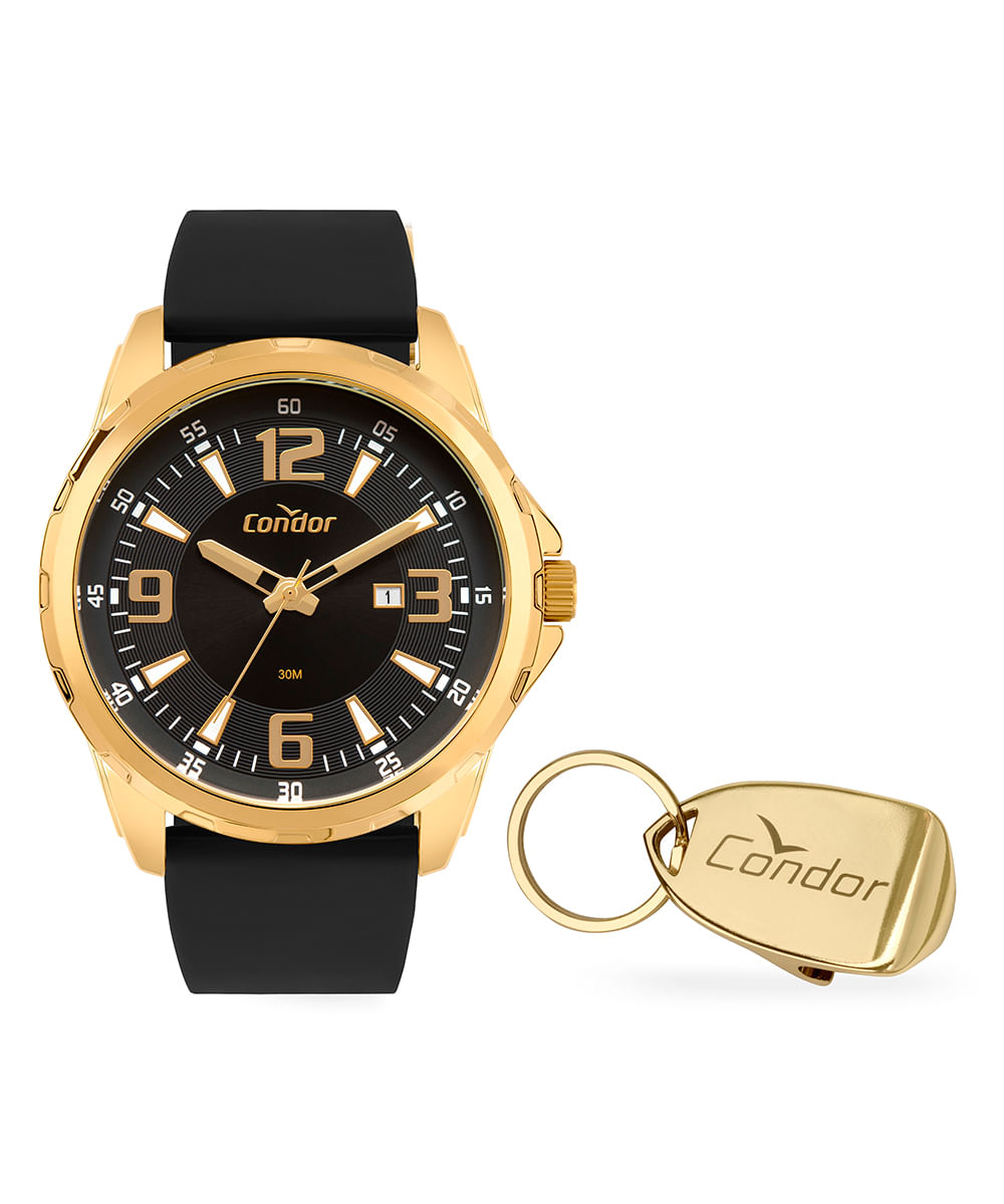 relógio condor analógico co2115mwpk5p dourado