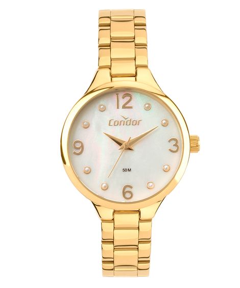 relógio condor analógico co2036mwsk4b dourado