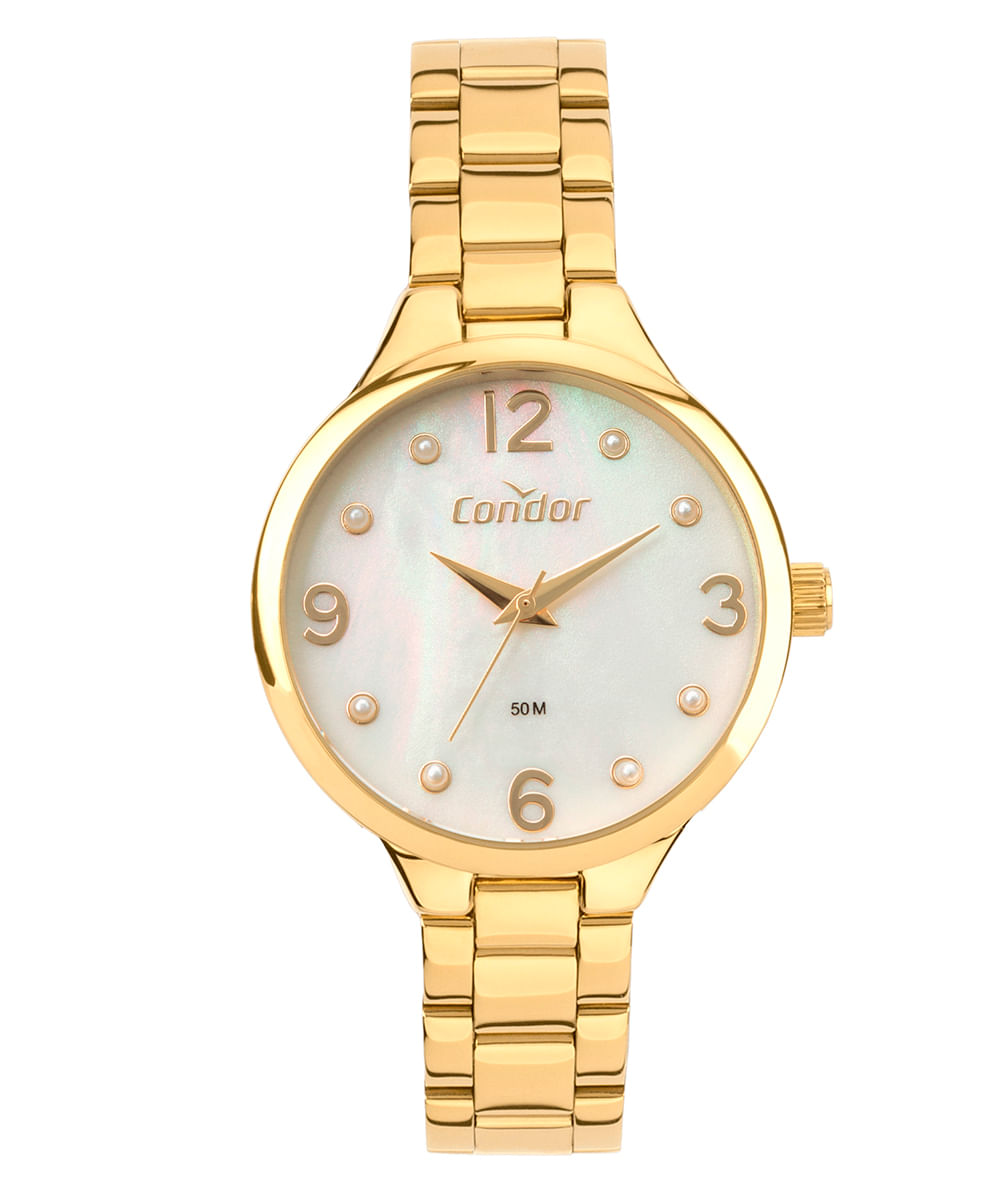 relógio condor analógico co2036mwsk4b dourado