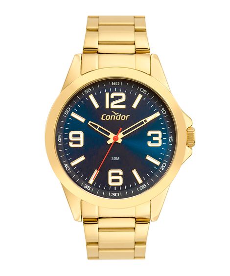 relógio condor analógico co2035nbwk4a dourado
