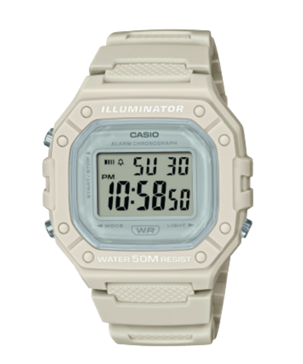 relógio casio digital w-218hc-8avdf branco