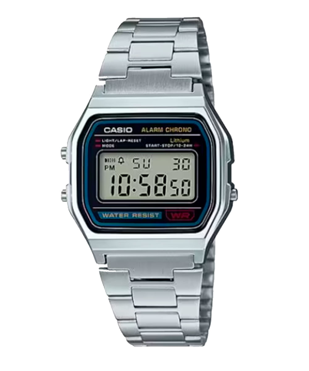 relógio casio digital a158wa-1df prateado