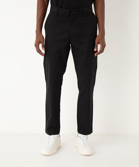 calça de sarja slim cropped preta