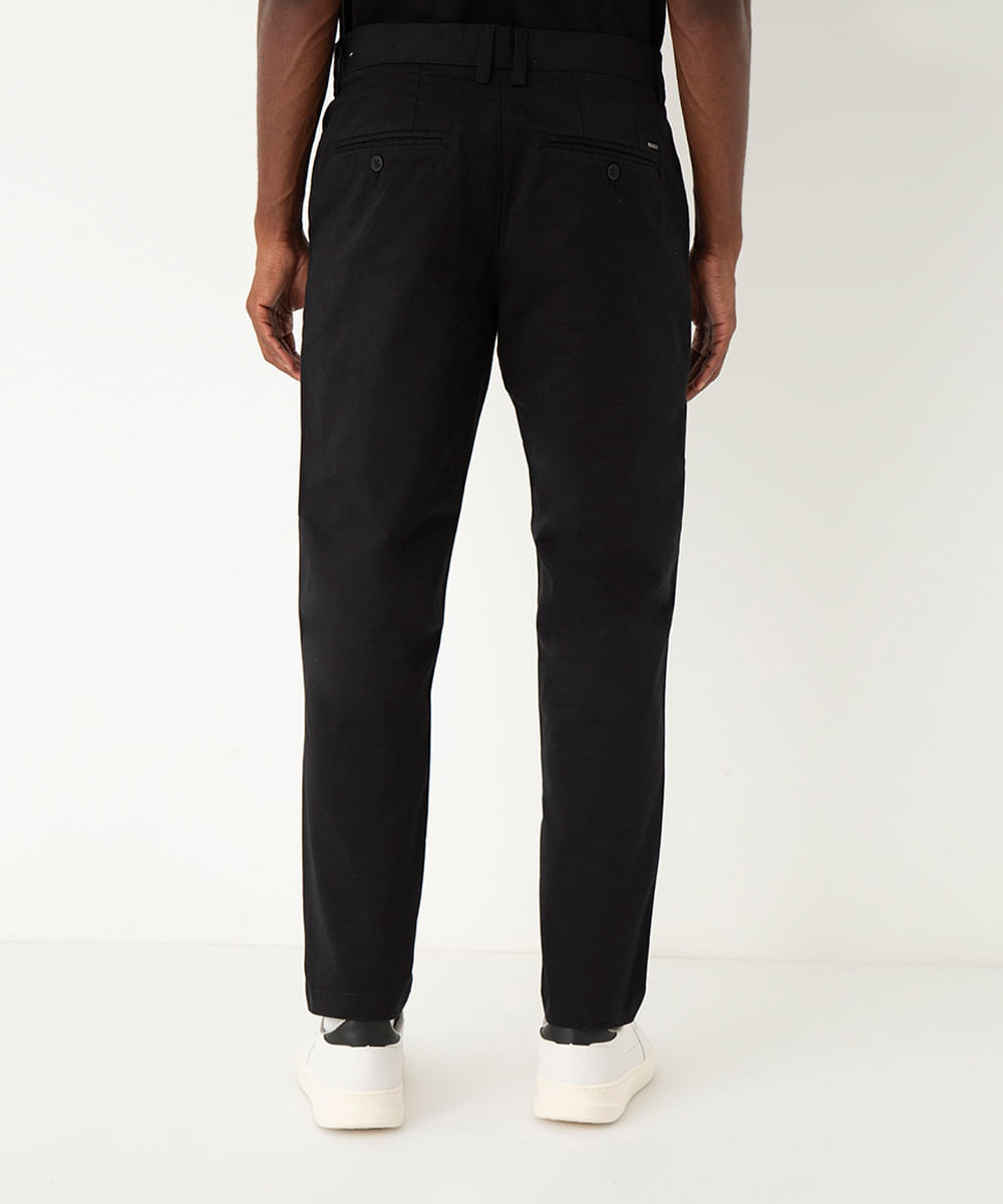 calça de sarja slim cropped preta