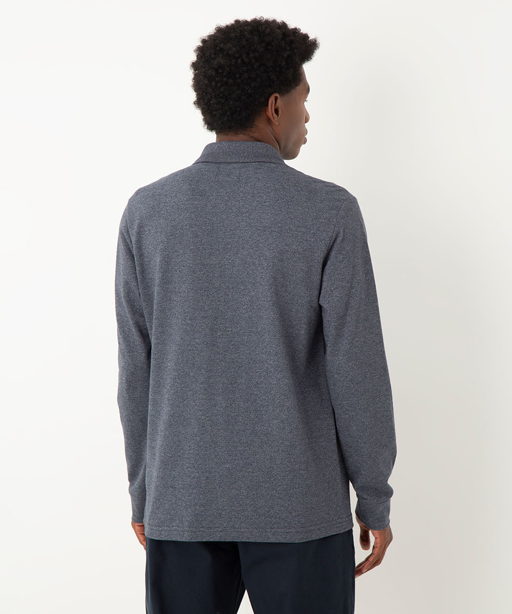 polo de algodão comfort - azul marinho