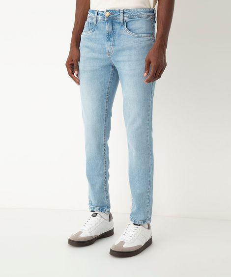 calça jeans slim azul claro