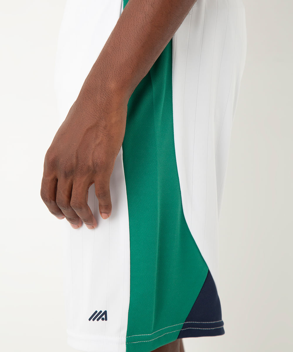 bermuda com bolso esportiva branca