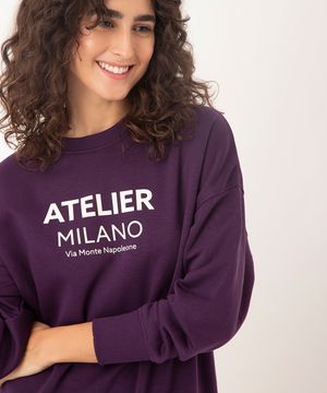 blusão de moletom oversized atelier milano roxo