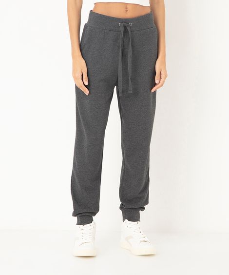 calça de moletom jogger básica - chumbo