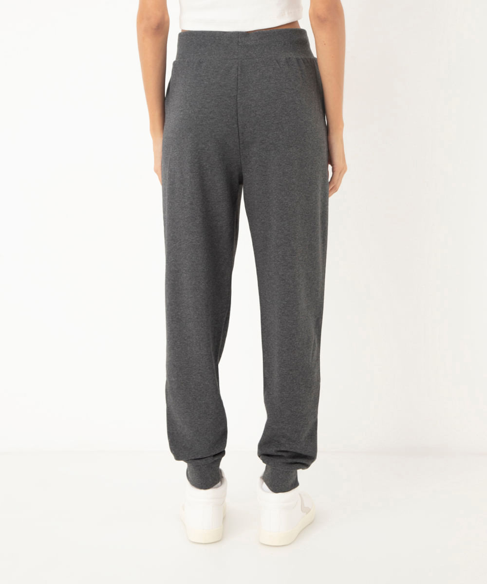 calça de moletom jogger básica - chumbo