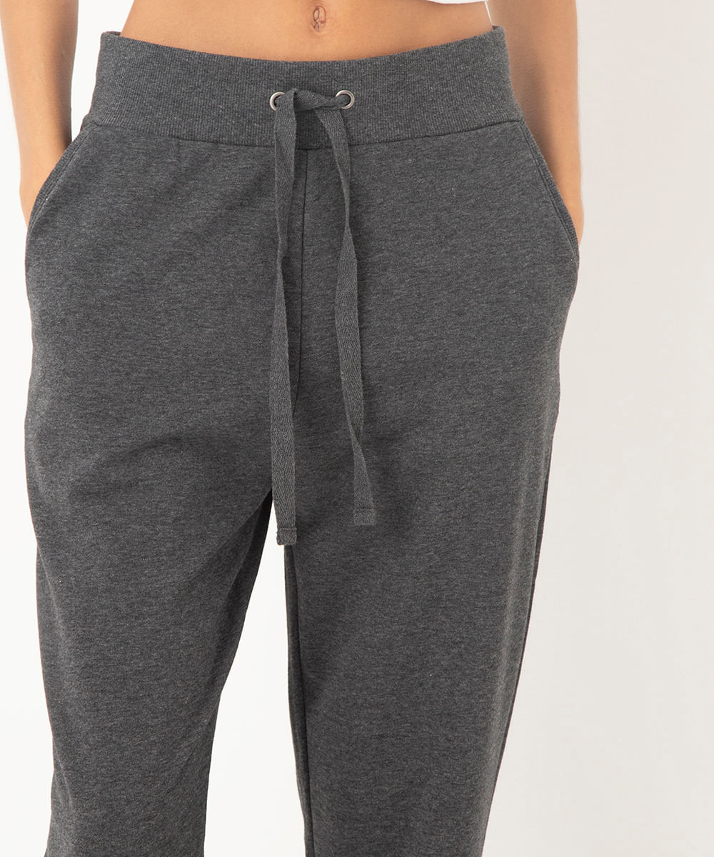 calça de moletom jogger básica - chumbo