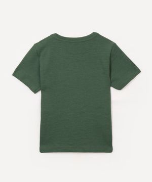 camiseta infantil texturizada com bolso manga curta verde