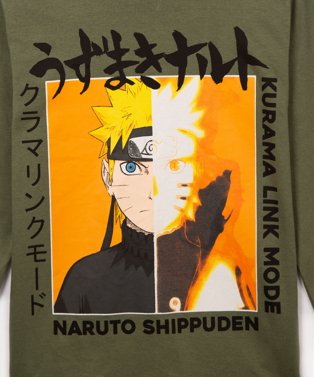 camiseta infantil naruto shippuden verde