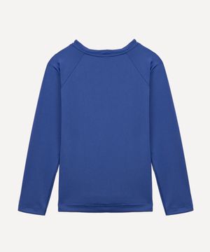 camiseta de praia infantil manga longa proteção uv azul