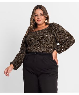 Blusa Feminina Plus Size Em Molecotton Secret Glam Verde