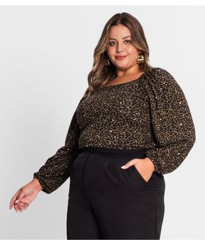 Blusa Feminina Plus Size Em Molecotton Secret Glam Verde