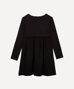 vestido de algodão infantil manga longa preto