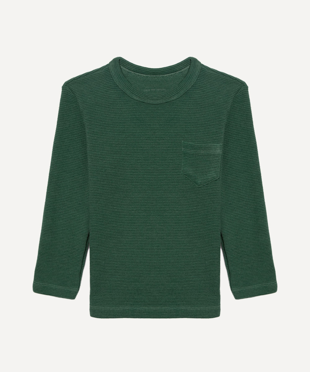 camiseta de algodão infantil com textura verde
