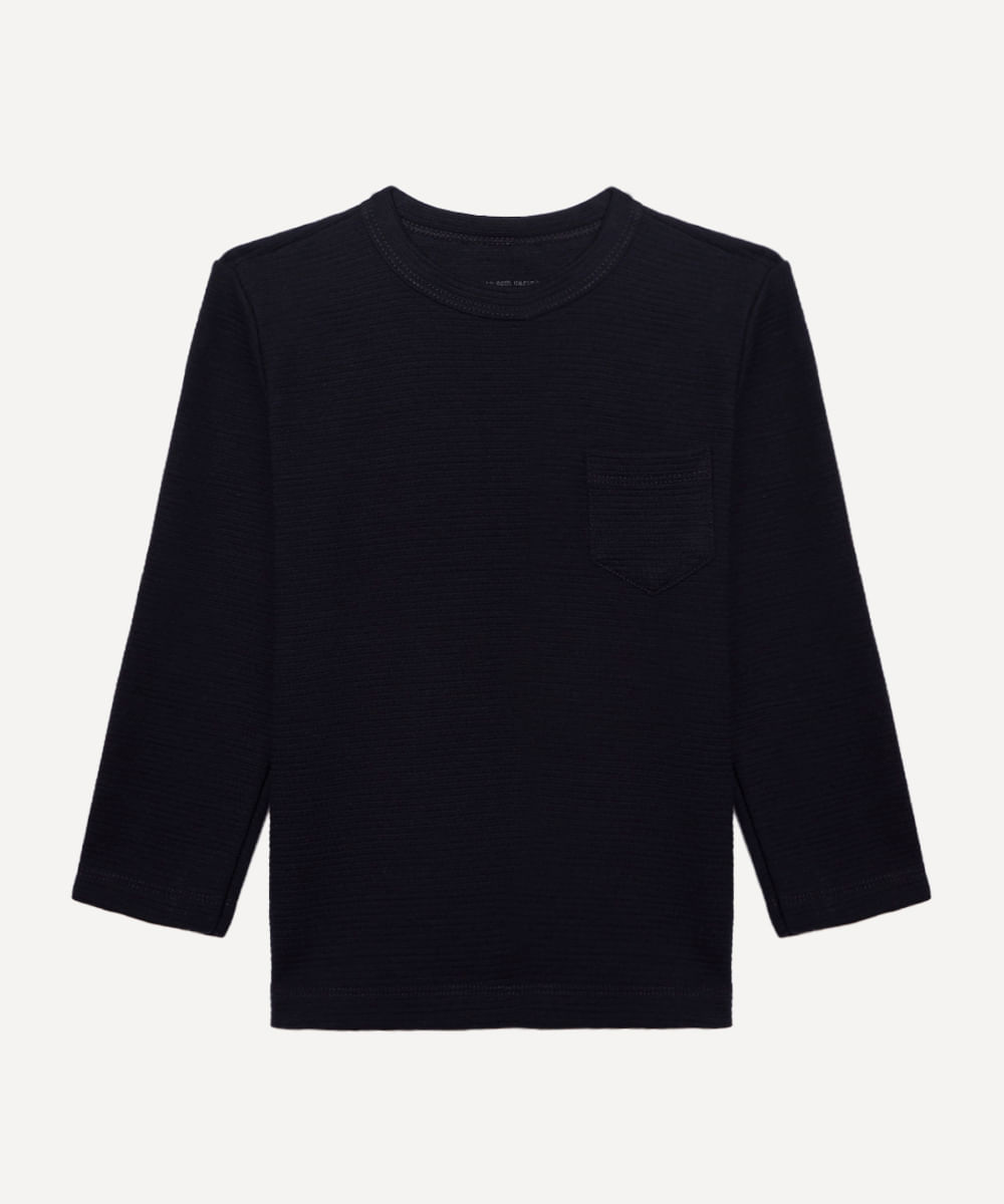 camiseta de algodão infantil com textura azul