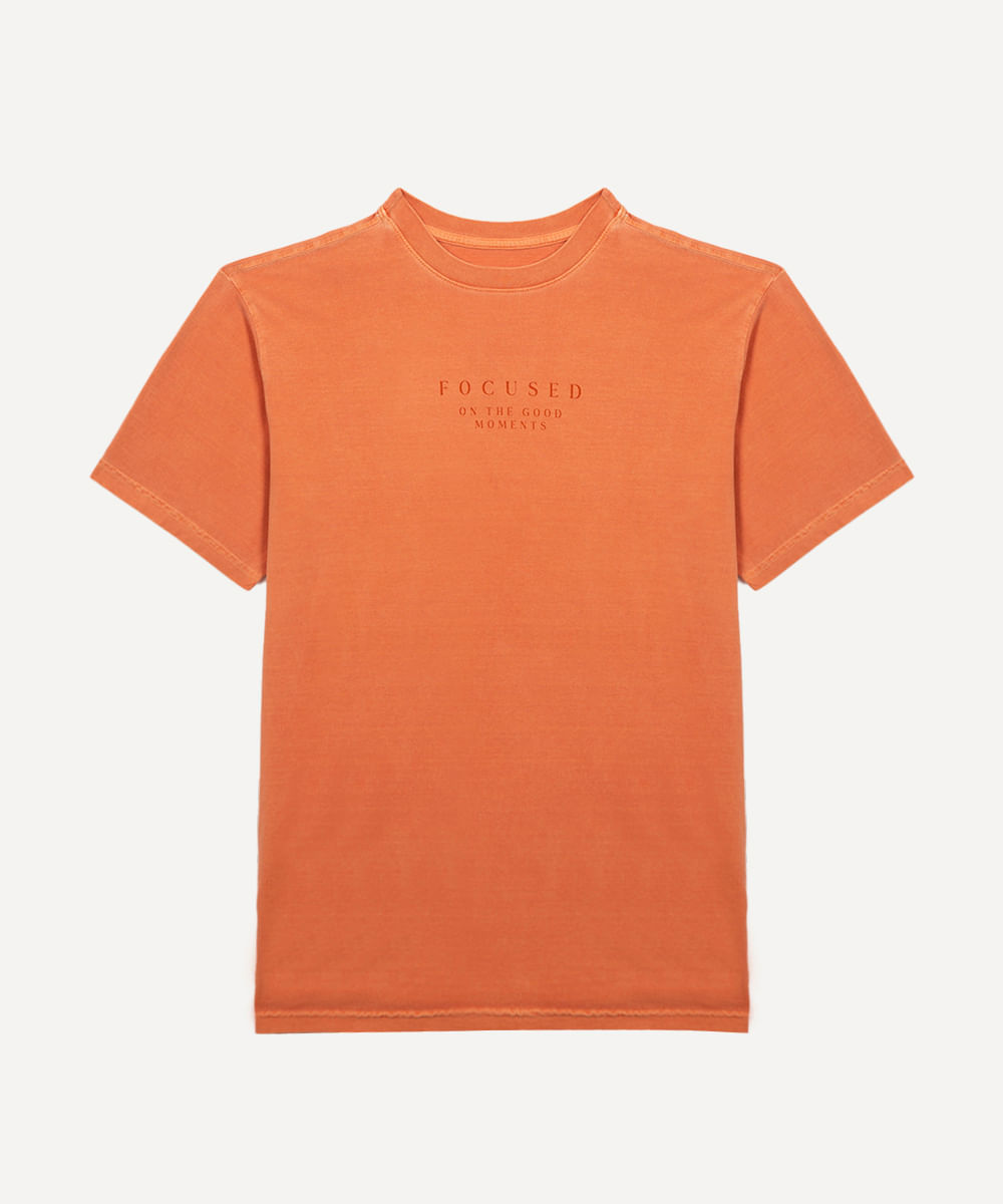camiseta de algodão juvenil focused laranja