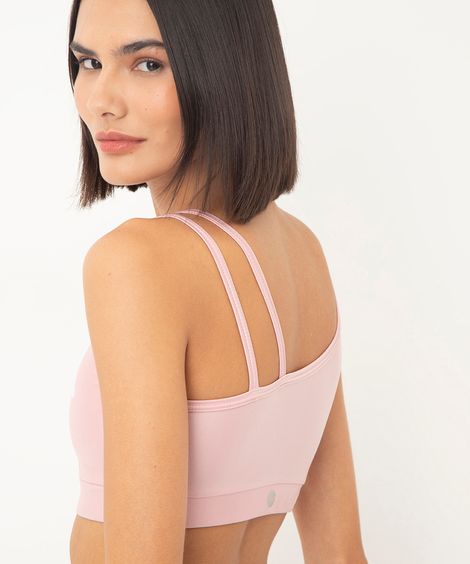 top alças duplas esportivo rosa