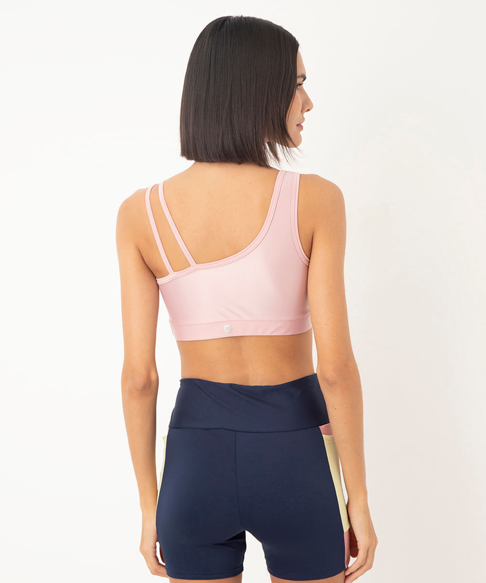 top alças duplas esportivo rosa