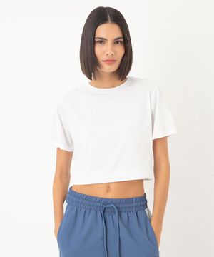 blusa cropped detalhe nas costas esportivo ace branco