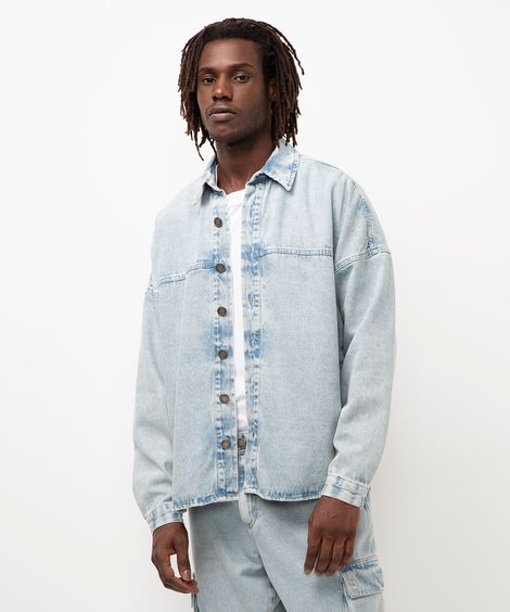 jaqueta jeans oversized azul