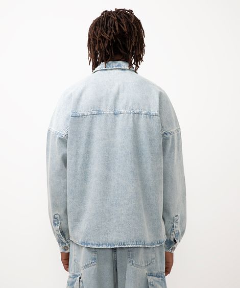 jaqueta jeans oversized azul