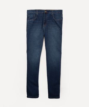 calça jeans slim juvenil azul escuro