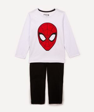 pijama de algodão infantil homem aranha branco