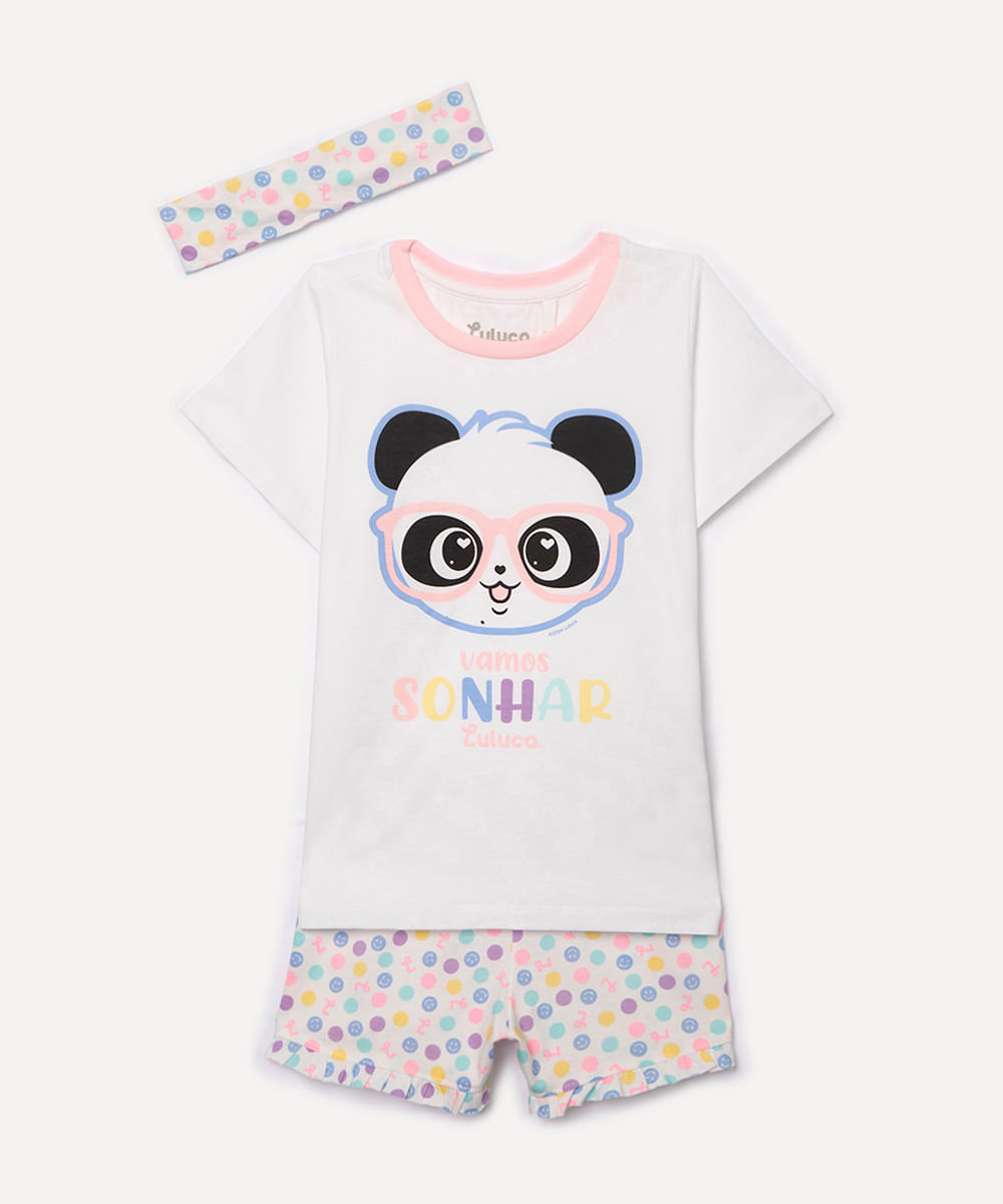 pijama de algodão infantil luluca off white