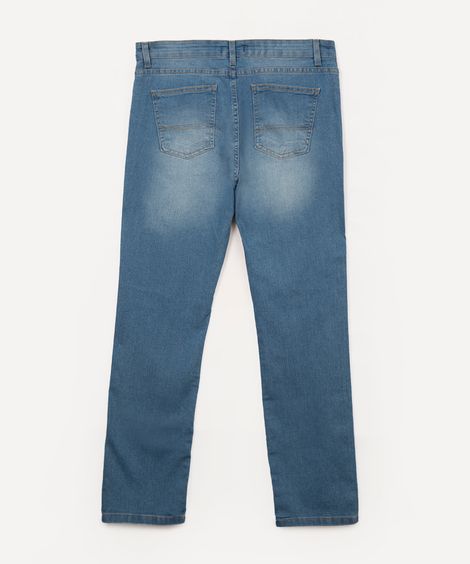 calça jeans slim juvenil azul claro
