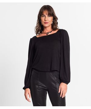 Blusa Feminina Manga 7/8 Endless Preto