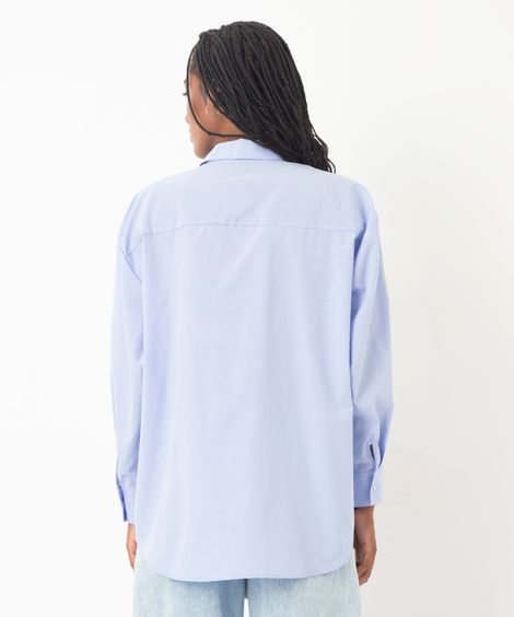 camisa oversized de algodão azul
