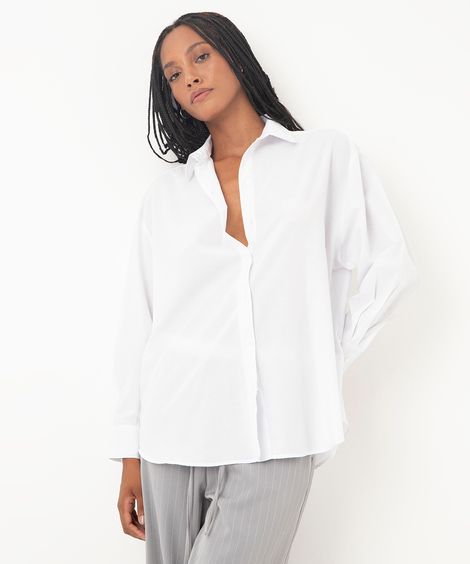 camisa oversized de algodão off white