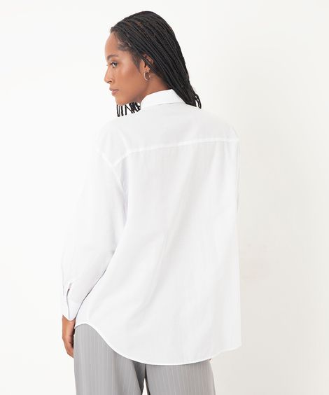 camisa oversized de algodão off white