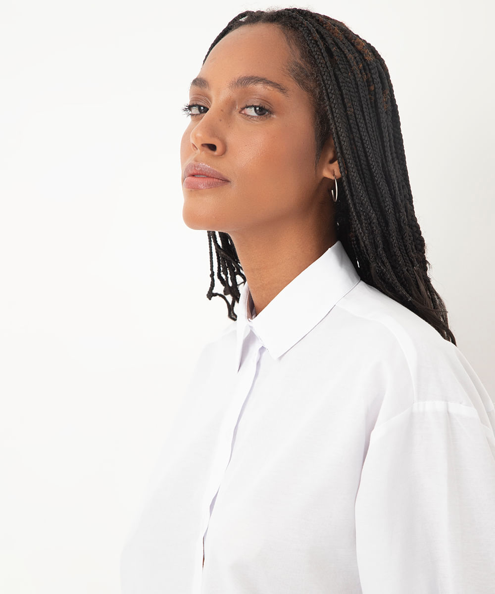 camisa oversized de algodão off white