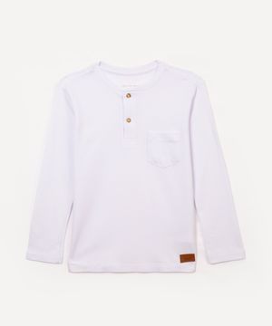 camiseta infantil gola portuguesa branco