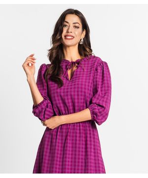 Vestido Midi Feminino Manga Longa Endless Roxo